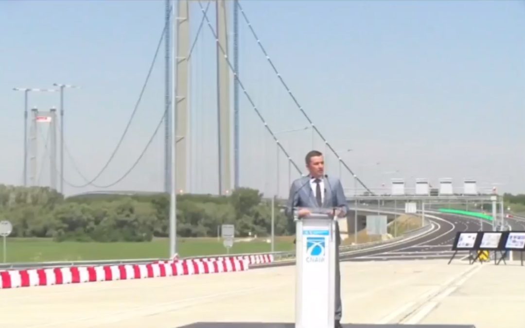 Inaugurarea podului suspendat de la Brăila