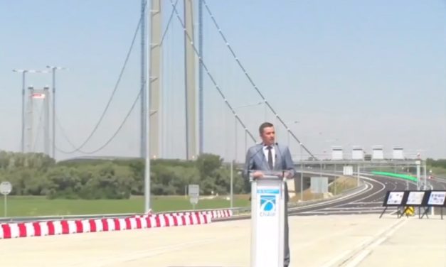 Inaugurarea podului suspendat de la Brăila
