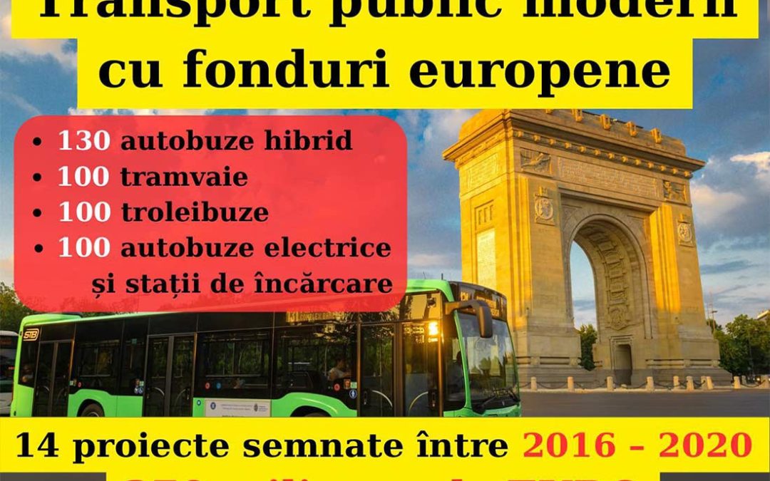 370 milioane euro pentru transport public modern atrase de Gabriela Firea pentru Primăria Capitalei