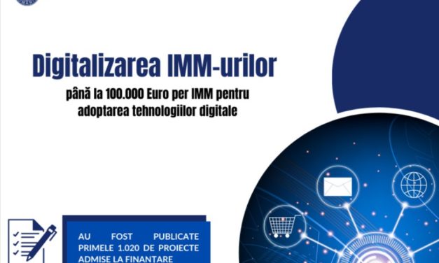 Digitalizarea IMM-urilor Grant de până la 100.000 euro pe întreprindere care să sprijine IMM-urile în adoptarea tehnologiilor digitale