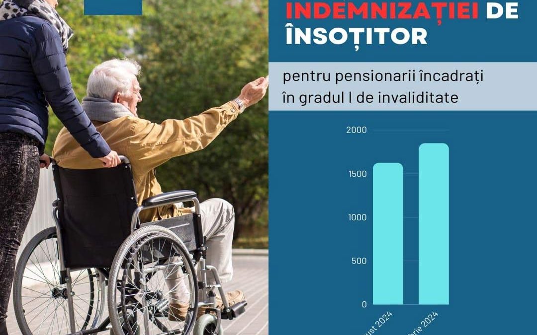 Crește valoarea indemnizației de însoțitor pentru pensionarii încadrați în gradul I de invaliditate